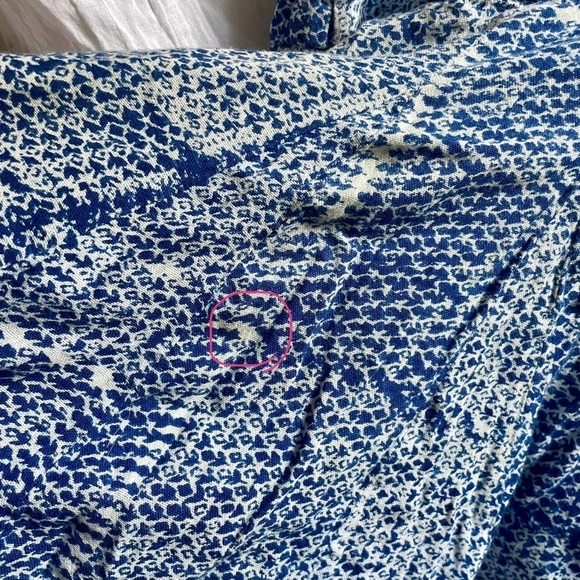 John Robshaw for Lucky 🍀 Blue Flower Block Print Skirt w/ drawstring, S - Picture 7 of 10